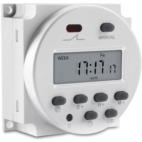 [JAMAIS UTILISÉ]Minuterie LCD numérique, programmable, CN101A DC 12V, affichage LCD, contrôle de relais de minuterie de cycle d'alimentation LCD numérique, avec couvercle étanche blanc (1/5)