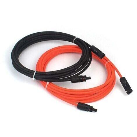 [JAMAIS UTILISÉ]Connecteur et raccord de panneau solaire,2 x câble d'extension photovoltaïque, pv1 - f 6,0 mm ²， 1m/ câble, connecteur mc4 IP67, 14awg (noir + rouge) pour panneaux solaires photovoltaï (1/4)
