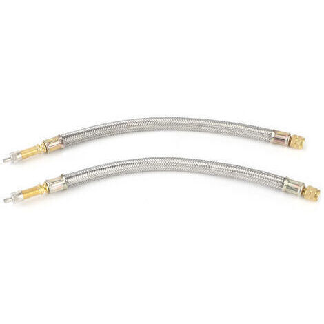[JAMAIS UTILISÉ]Adaptateur d'extension de tige de Valve de pneu, 2 pièces, en acier inoxydable tressé, universel pour voiture, 250mm (1/4)