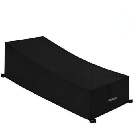 [JAMAIS UTILISÉ]Housse de Protection Bain de avec Grilles D’aération, Imperméable, Coupe-Vent, Anti-UV, Tissu Oxford 210D Housse de Protection Bain de , Transat (200x75x40/80cm) - Noir (1/5)