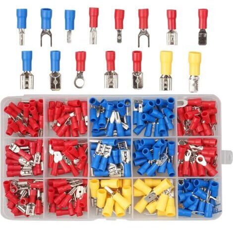 [JAMAIS UTILISÉ]Lot de 280 cosses électriques isolées - Outil à sertir isolé - Connecteurs de câble isolés - Assortiment de connecteurs de fils électriques (1/5)