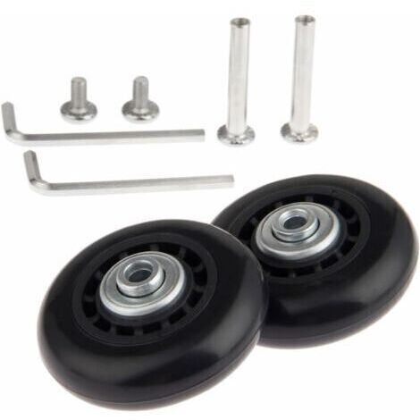 [JAMAIS UTILISÉ]Roulette Valise,Roue à bagages, Essieux et Roulettes, 2PCS Roulettes de Rechange avec Essieux à Roulement 64 x 18mm - Valise Roues de Rechange Pour réparation de valise (1/3)