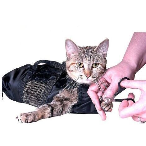 [JAMAIS UTILISÉ]Sac de retenue de bain de toilette pour chat pour la coupe des ongles de griffes-Enlé (1/2)