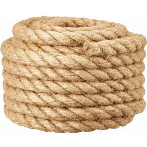 [JAMAIS UTILISÉ]Corde de barrière pour Main Courante d'escalier/Garde Corps de Balcon, Ficelle pour remorqueur de la Guerre, balançoires, Navire et Levage, Bataille et Escalade de Gymnase, Beige,10mmx (1/5)