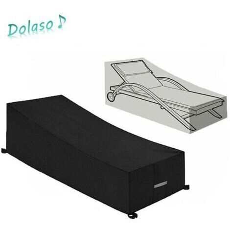 [JAMAIS UTILISÉ]Housse de Protection Transat/Bain de - Imperméable & Anti-UV - Tissu Oxford 210D Renforcé - Taille 210x75x40/80cm - Noir (1/3)
