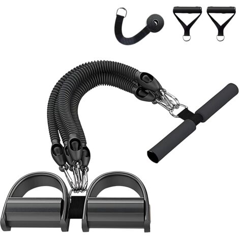 Ensemble de Bandes de Résistance avec Pédale et Ancrage de Porte – Appareil d’Entraînement 45kg pour Maison, Gym à Domicile, Entraînement Musculaire