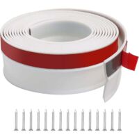 Garage Door Seal, PVC Multipurpose Weatherproof, Easy to Cut, Leaves Dirt, Weather Protection, with Nails (White, 300 cm)
