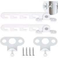 Entrebilleur de Fentre Battant 2 PCS Restricteur de Fentre, Loquets de Fentre avec 4 Vis, Verrou de Fentre Serrure de Fentre l\'preuve pour Rgler l\'ouverture de la Fentre (Blanc)