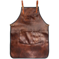 PU Tablier en Cuir ,Tablier en Cuir pour grillades ,Tablier en Cuir Vintage,pour BBQ et Cuisine et Bar