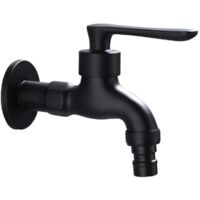 Robinet mural pour machine à laver, robinet pour tuyau, robinet pour buanderie, robinet de cuisine noir, robinet vintage divisé en robinet d'eau, robinet d'évier utilitaire, baignoire