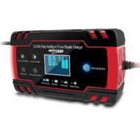 Chargeur de batterie de voiture , chargeur de batterie de voiture 8A 12V/24V, chargeur de batterie de voiture entièrement automatique avec écran LCD