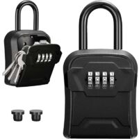 Lock Box, Wall Mounted Key Lock Box and Portable Combination Box with Resettable Code, Security Box for Outdoor House Keys, Replacement Key Storage