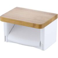 Porte-papier toilette Étagère en bois Porte-rouleau de papier toilette avec étagère en bois, support de rouleau de papier toilette pour maison, appartement, toilettes, salle de bain, toilettes