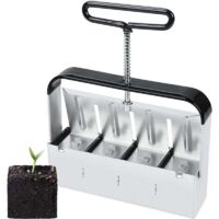 Outil de blocage de terre manuel - Outil de jardinage presse motte - 5cm - Bloque le sol - Avec poignée antidérapante, presse motte pour semis, confortable pour planter, transplanter, serre