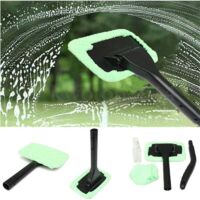 Nettoyant pour pare-brise, tampon en microfibre, nettoyant pour pare-brise de voiture, kit de brosse de nettoyage pour voiture, nettoyant pour vitres, brosse pour pare-brise avec manche télescopique,