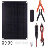 Chargeur Solaire pour Batterie De Voiture, 20W DC12V Panneau Solaire Chargeur Batterie , Mainteneur De Batterie De Voiture Solaire pour Bateau de Voiture de Campin