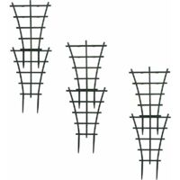Lot de 6 treillis d'escalade en pot en plastique robuste superposé pour jardin, terrasse, fleurs, légumes