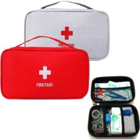 2 Pièces Sac de Premiers Secours Voyage, Mini Trousse de Premiers Soins, Trousse D'urgence Médical, Pochette de Premiers Soins Compacte, pour l'extérieur Camping Randonnée (Sac seulement)