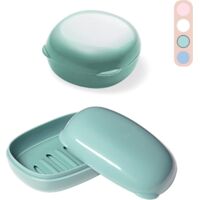Porte-savons de voyage 2 pièces, porte-savons en plastique, porte-savons imperméables, porte-savons de randonnée, salle de bain, école (vert)