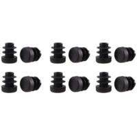 12 Bouchons Plastique Noir Rond 12Mm Pour Tuyau Embout Tube Insertion Bouchon
