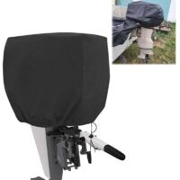 Demi-Couverture de Moteur Hors-Bord: Housse de Moteur Hors-Bord pour Tissu Oxford 600D, Housse Protection Moteur Bateau pour Moteur Hors-Bord 100-150HP 74 45 58 CM