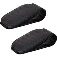 Montures de lunettes de voiture 2 pièces, montures de lunettes en cuir pour pare-soleil de voiture montures de lunettes noires universelles pour lunettes de soleil carte de billet
