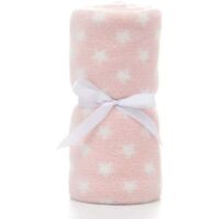 Couverture Bébé Naissance Polaire Plaid Bebe Douce pour Fille et Garçon comme cadeau de naissance 75 100CM, Rose