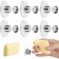Lot de 6 porte-savons aimantés avec ventouses, conçus pour une utilisation sans perçage. Ces porte-savons magnétiques sont adaptés pour la salle de bain, l'évier, la baignoire et la cu