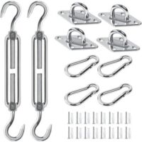 Kit de Fixation pour Parasols et voiles d'ombrage, Acier Inoxydable Parasols et voiles d'ombrage Kit de Fixation pour Triangle et Carré, Rectangle, du Parasols et voiles d'ombrage Accessoires de Fix
