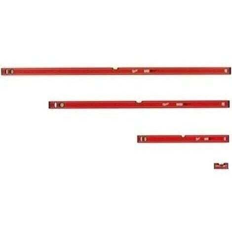 Milwaukee Set de 4 niveaux à bulle professionnels : 180 cm - 120 cm - 60 cm - 10 cm (4932478898)