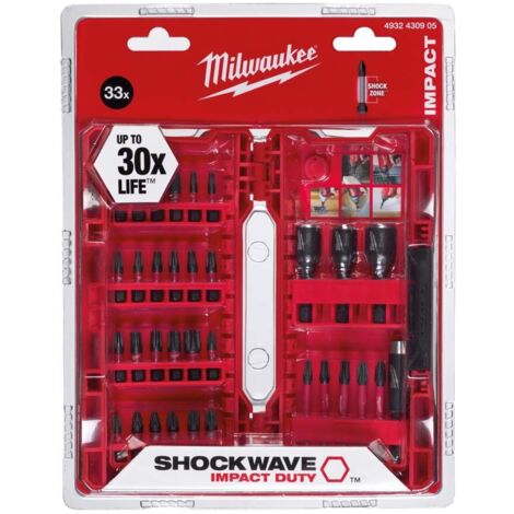 Coffret d'embouts et douilles Schockwave Impact Duty™ 33 pièces MILWAUKEE 4932430905 - MILWAUKEE - 4932430905