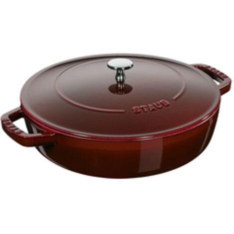 STAUB- Sauteuse Chistera en Fonte, Ø 28 cm, 3,7 L, Grenadine (1/4)
