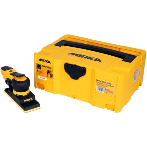 Mirka- DEOS II 383 Ponceuse vibrante en coffret 70x198mm 300 W Ponceuse à faibles vibrations pour un ponçage sans poussière du bois, de la construction sèche et du métal avec abrasif auto-agrippant