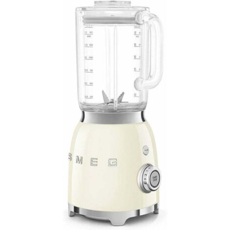 Smeg, Frullatore BLF03CREU 1,5 L, 4 Velocità, 4 Funzioni Smoothie, Pulse, Ghiaccio Tritato e Autopulente, Unità Motore e Tappo Dosatore, Base Antiscivolo, Avvolgicavo Integrato, 800W, Crema