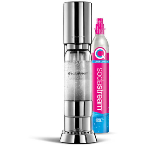SodaStream ensō Machine à Eau Pétillante et Soda  Pack 1 Bouteille 1L Compatible Lave-Vaisselle + 1 Recharge de Gaz 60L à Clipser  Finition Acier Inoxydable