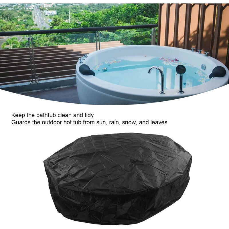 Couvercle de spa, protecteur de couverture de spa carré avec élastique  imperméable à l'eau résistant aux UV, couverture de couverture de piscine  de bain de spa de bain de source chaude extérieure