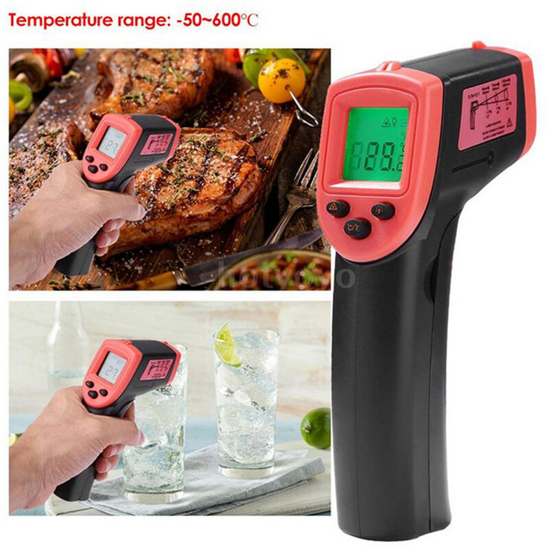 EJ.life Thermomètre infrarouge de cuisine Pistolet de température numérique  sans contact avec thermomètre infrarouge DT8550KH