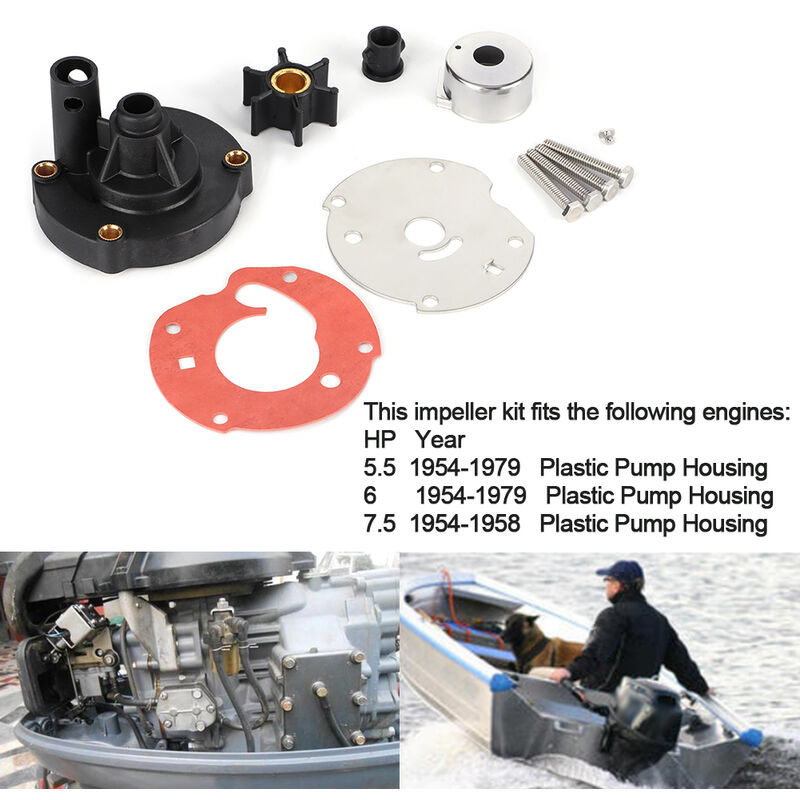 Kit Turbine Pompe à Eau 11 Pièces - Compatible Johnson 5.5hp 7.5hp, Référence 763758 778166