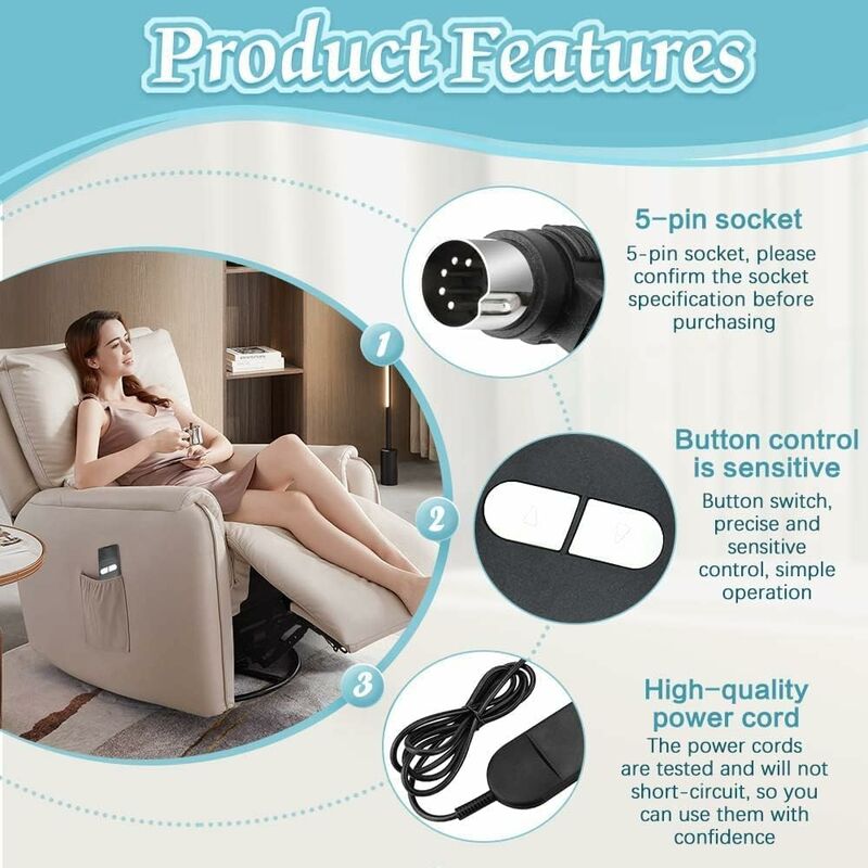 Contrôleur Sans Fil Pour Fauteuil Inclinable électrique - Fréquence 2,4 GHz, 1 Télécommande Pour 3 Moteurs - Protection Surintensité/surchauffe