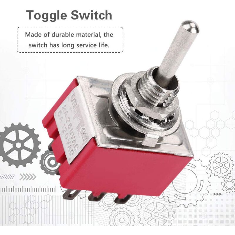 Interrupteur à Bascule Momentané 2 Broches 12 Mm - 5A 250V - Pour Usage Intensif, Automobile Et Contrôle Industriel