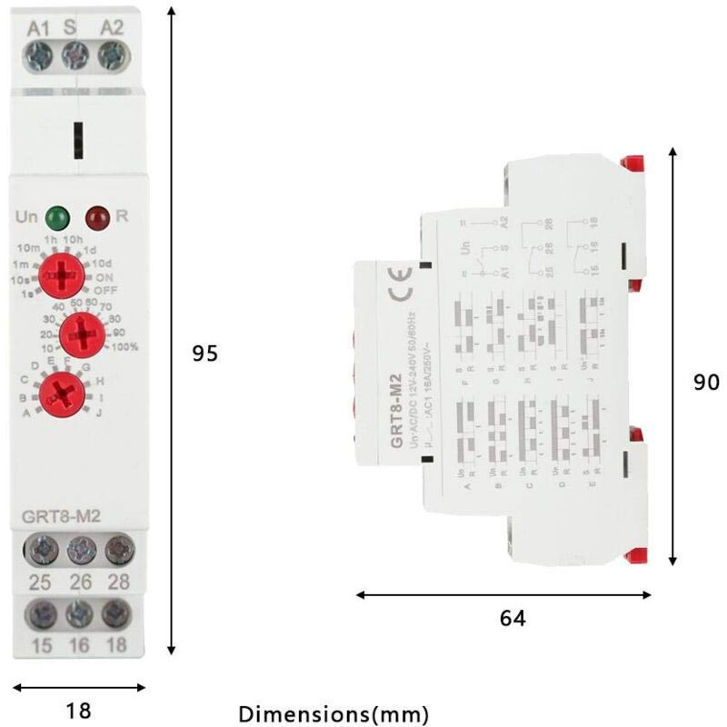 Relais modulaire monostable 20A 230V AC 2 NO, pour montage sur rail DIN  35mm FINDER