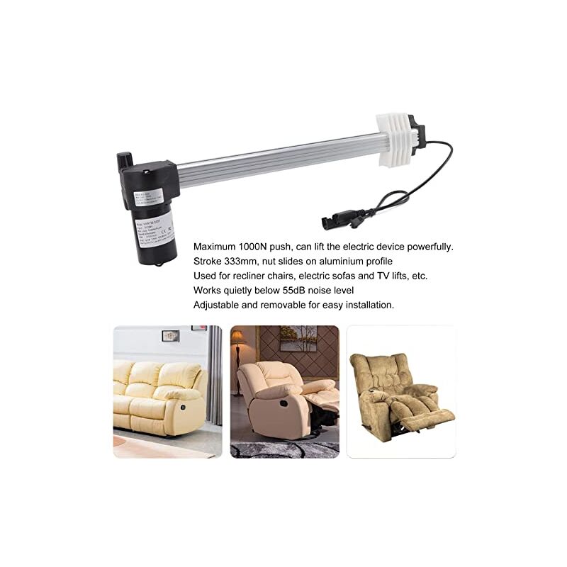 Actionneur Linéaire électrique 24V – Charge Max 6000N, Course 230mm – Pour Lit Massage, Canapé électrique, TV - 11