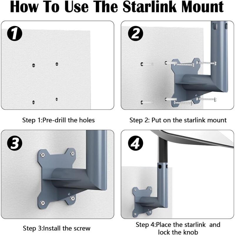 Support Mural Starlink Long Support Mural Réglable Pour Antenne