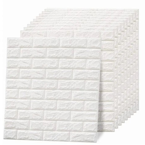 Ej.Life – Lot de 10 panneaux muraux en faux brique 3D – Papier peint auto-adhésif imperméable – Isolation phonique – Décoration moderne pour salon et chambre (1/5)
