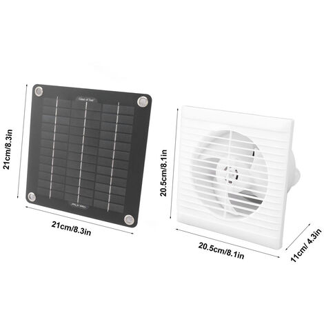 CREA 20w ventilateur d'extraction solaire extracteur d'air mini ventilateur  ventilateur alimenté par panneau solaire