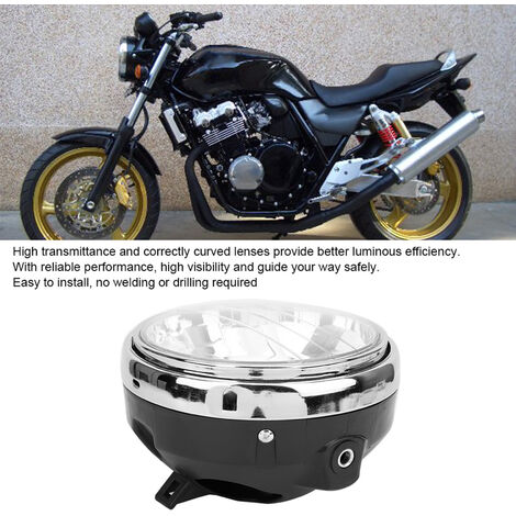 Faro Anteriore Moto Universale P8r658 - Compatibile Con Honda CB400, Hornet 250/600, VTEC, Lente Trasparente, 7 Pollici
