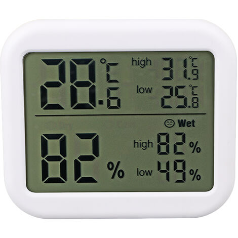 Thermomètre Hygromètre Numérique Avec écran Rétroéclairé - Précision ±1°C Et ±5% HR - Aimants Au Dos - Pour Chambre, Bureau, Salle De Bain
