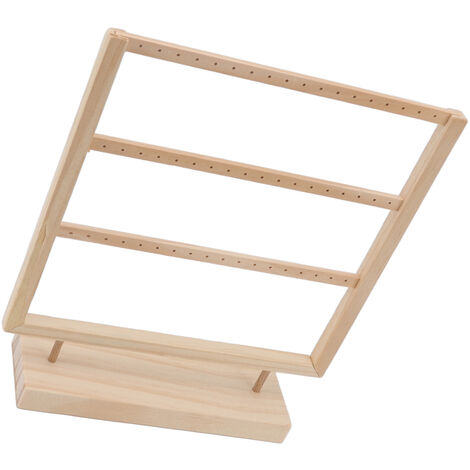 Ej.Life Boucles D'oreilles Organisateur Support Journal Couleur Boucles D' Oreilles En Bois Porte-bijoux Présentoir De Stockage Pour Boucles D'oreilles Suspendues 3 Couches