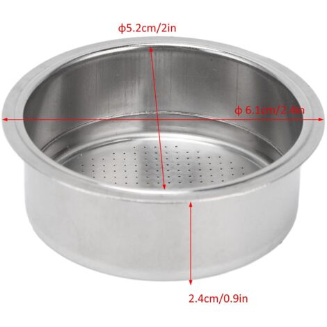 Filtre à café en acier inoxydable, panier-filtre pressurisé double couche de 51 mm