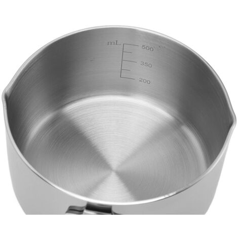 Chauffe-Beurre Inox 900ml - Fond Plat Pour Plaques Induction - Avec Marques De Mesure